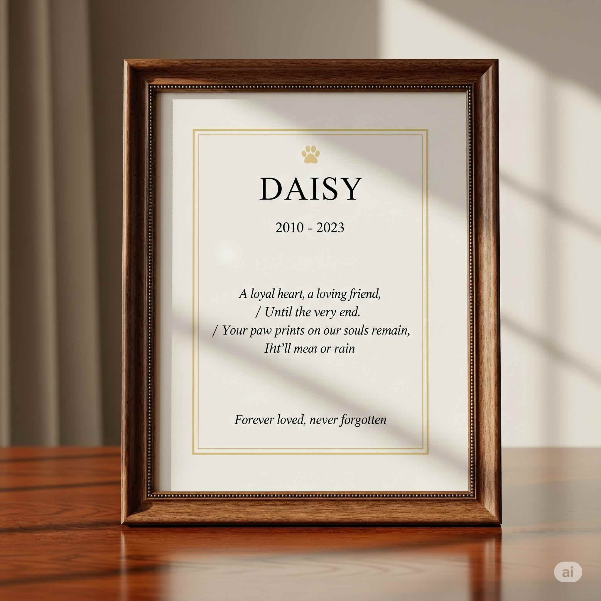 🖼️ Framed Memory Certificate